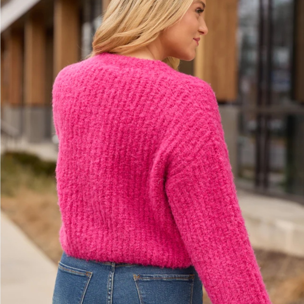 Pink Lily Fuchsia Teddy Jacket LIKE NEW - Picture 3 of 7